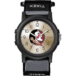 Timex Unisex Collegiate Recruit 38mm Watch - Florida State Seminoles Black Fabric Strap