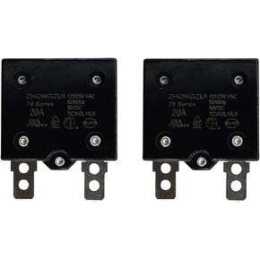 LinkePow 2PCS 20A Automatic Reset Relay Fuse Therma Switch Circuit Breaker Current Overload Protector Kid Powered Ride On Car Accessories