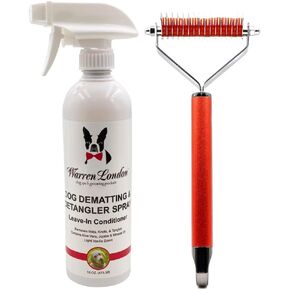 Warren London Dog Dematting and Detangler Spray | Groomer Formulated Detangling Spray for Dogs w Aloe Vera & Jojoba Oil | Made in USA | 16oz
