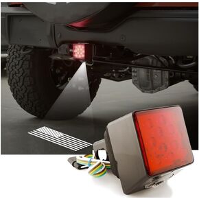 Hitch Buddies 2-Inch USA American Flag Trailer Hitch Cover with LED Projector Puddle Light/Running Light - a Unique Tow Hitch Cover for Trucks, (USA White)