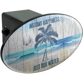 GRAPHICS & MORE Instant Happiness Just Add Water Tropical Beach Oval Tow Trailer Hitch Cover Plug Insert