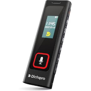 Dictopro Digital Recorder with Microphone for Lectures Meetings, 8GB - Portable Voice Activated Voice Recorder, Noise Reduction Digital Voice Recorders with Playback 582H, 60ft HQ Recording, USB