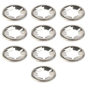 Bettomshin 10Pcs M14 x 28mm Internal Tooth Starlock Washers, 304 Stainless Steel Quick Speed Locking Washer, Push on Lock Washer Locking Clips, Used for Replacement Maintenance of Machine Parts Silver