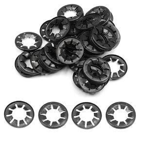 Othmro 50Pcs Starlock Washer 20mm Inner Dia 40mm Outer Dia Manganese Steel Push On Lock Washer Locking Washers Clips Fastener Black Internal Tooth Lock Washers Assortment Kit for Machinery Equipment