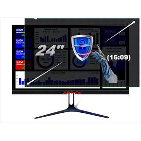 24 Inch 16:9 Computer Privacy Screen Filter for Monitor - Privacy Shield and Anti-Glare Protector