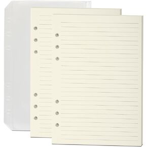 A5 Blank Refill Paper, A5 Loose Leaf Paper 6 Hole Notebook Refills for 6 Ring Refillable Binder Notebook Planner Diary Journals Painting -Blank Pages,80 Sheets/160 Pages