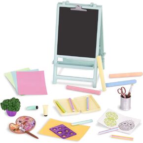 Glitter Girls by Battat – Creative Art Kit Chalkboard Easel Accessory Set – 14-inch Doll Clothes and Accessories for Girls Age 3 and Up – Children’s Toys, 14 inches , Black