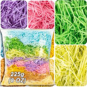 Kiddokids Easter Basket Grass Craft Shredded Tissue Raffia Gift Filler, Recyclable Paper Shred Filler for DIY Gift Wrapping, Easter Hunt Basket Filling, Grass Stuffer, Party Decoration 225g (8 oz.)