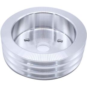 1 PC SHLPDFM Crankshaft Pulley Billet Aluminum 3 Groove Short Water Pump Pulley Compatible with Chevy SBC 265 283 305 327 350 383 400 Engines