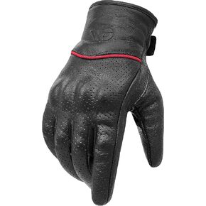 WD Motorsports Vegas Leather Motorcycle Gloves for Men & Women, Riding Gloves with Touchscreen & Knuckle Protection, Lightweight & Breathable Biker Gloves for BMX, ATV, MTB Riding & Road Racing