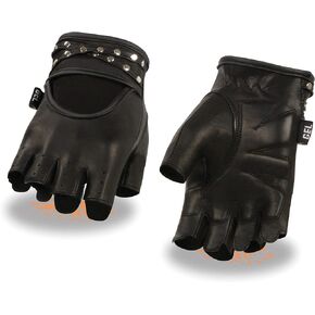 Shaf International SH461 Women's Studded Fingerless Glove with Gel (Medium)