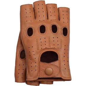 Riparo Fingerless Gloves Men, Leather Fingerless Gloves for Driving, Motorcycle, Riding, Cosplay and Cycling, Mens Gloves