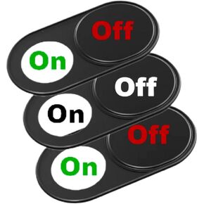 غطاء كاميرا الويب JiSiTeCai [عبوة من 3 قطع] غطاء كاميرا ويب معدني رفيع للغاية لأجهزة MacBook Pro وiMac والكمبيوتر المحمول والكمبيوتر الشخصي وiPad Pro وiPhone يحمي تجربتك البصرية [أسود] in Kuwait