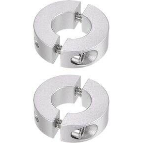 HARFINGTON 2pcs Double Split Shaft Collar for 17mm Shaft Set Screw Clamp-On Collars, 35mm OD, 12mm Width, for Stoppers, Position, Hold Timing Pulleys, Machine Tools, Industry, Anodization