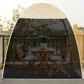 Alvantor Screen House Room Pop Up Gazebo Outdoor Camping Canopy Tent Instant Mosquito Tent Portable Patio Tent Sun Shade Shelter Mesh Walls Not Waterproof 10’x 10’Beige in Kuwait