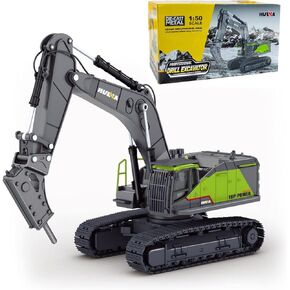 Gemini&Genius Drill Excavator Toy for Kids, 1:50 Scale Impact Hammer Excavator Construction Vehicle Toy, Demolition Machine-Tracked Driller, Engineering Car Great Toys and Gifts