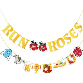 Kentucky Derby Banner Run for The Roses Decoration 2023 No Need Diy Horse Race for Ky Derby Day Holiday Party Supplies in Kuwait