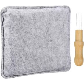 HARFINGTON Needle Felting Pad 5.91"x4.92"x1.38" Wool Needle Felt Mat Block Needle Holder with 3 Needles for Needle Felting Projects