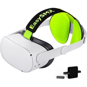 حزام رأس EasySMX قابل للتعديل متوافق مع Oculus/Meta Quest 2، بديل لحزام Elite، ملحقات VR قابلة للفصل وخفيفة الوزن، راحة معززة، يتضمن حزام بنك الطاقة - أخضر in Kuwait