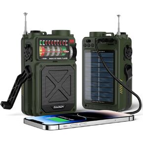 Raddy RE40 Portable Shortwave Radio FM/AM/SW/WB Receiver, 4000mAh Emergency Radio with Bluetooth and NOAA Alerts, Pocket Radio Rechargeable