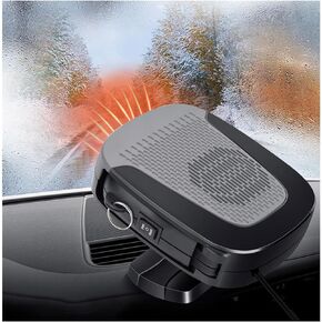 Kewucn Car Heater, 12 V 150W 2 in 1 Portable Window Defrost Defogger Demister, Fast Heating Auto Heater Plug in Cigarette Lighter, Car Heating Cooling Fan for Cars, SUVs, Trucks (Gray)