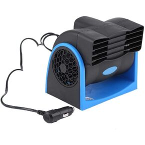 Dweekiy Car Cooling Fan, Auto Car Vehicle 12V Electric Cooling Fan Mini Adjustable Speed Silent Air Cooler