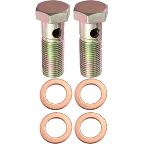 X AUTOHAUX 2 Set Banjo Bolt Brake Fitting Adapter Kit M16x1.5 Brake Line Thread Single Banjo Bolt with 16mm Spacers