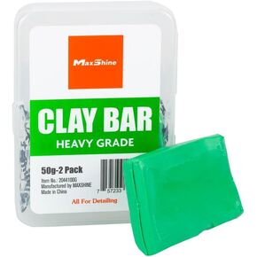 Maxshine Magic Clay Bar 2-Pack -100g - مادة ثقيلة لتنظيف وإزالة الملوثات السطحية - مناسبة لأعمال الطلاء والزجاج والبلاستيك والأسطح المعدنية - لمسة نهائية ناعمة تشبه الزجاج - أخضر