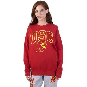 Ultra Game NCAA Women's Extra Soft Fleece Distressed Oversized Pullover Sweatshirt