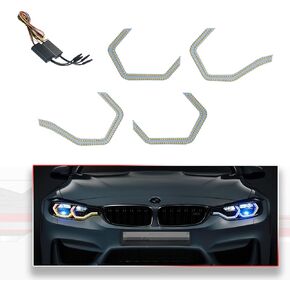 Switchback Concept M4 Iconic Style LED Angel Eye Lights w/Relay Wirings For BMW 2 3 4 5 Series,540-SMD LED angel eyes Day Running Lights/Turn Signal Lights