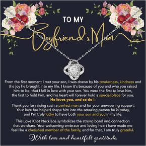 Gift to My Boyfriend's Mom Necklace Boyfriends Mom Gifts Birthday Mothers Day Gifts for Boyfriends Mom Necklace gift for Mom Birthday Mothers Day Gifts for Mom Presents for Mom Necklace for Women
