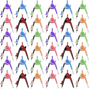 36 عبوة من بوصلة الهندسة الرياضية مقاس 6 بوصة، أداة دقيقة أساسية ملونة للطلاب، بوصلة رسم منبه بمقياس بلاستيكي مع أقلام رصاص لصياغة اللوازم المدرسية والمنزلية والمكتبية (36) in Kuwait