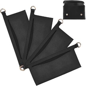 WADORN 4Pcs Organizer Insert of Wallet Conversion Kit for Emily Wallet LV Sarah Bag Clutch Wallet Conversion Kit Purse Crossbody Convert Liner Insert Soft Leather with D Rings, Black, 17x6.8cm