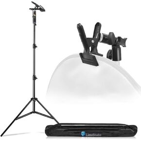 LS LIMO STUDIO LIMOSTUDIO حامل مشبك معدني شديد التحمل، دعامة تثبيت مع حامل عاكس مظلة، محول لولبي أنثى من النحاس و5/8 بوصة، حامل إضاءة طويل القامة 78 بوصة، AGG3074 in Kuwait