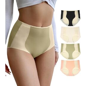 Annenmy High Waist Underwear For Women Seamless Tummy Control Panties No Show Non-Curling Butt Lifting Women Underwear 4 Pack