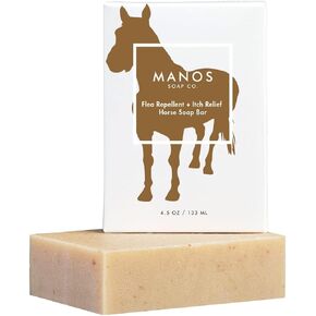 Lemon Myrtle Horse Shampoo Soap Bar for Young & Adult Horses Soap & Skin Coat Care for Allergies, Itching Sensitive Coats – Plant-Based, Shea Butter, Coconut Oil by Manos Soap Co. – 4.5 oz Bar