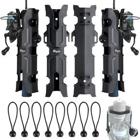Mecha-X 4PCS Rod Holder for Boat,Wall Mounted Boat Rod Holders for Fishing,Fishing Tube Rod Holder for Boats,Garage,Cooler,Trailer,Pole Holders Side Mount for Storage with Scews & 8 Ball Bungees