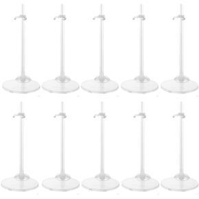 E-TING Transparent Dolls Holder Stand Support for 9inches-12inches Dolls - Pack of 10