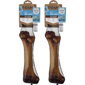 ROAM Pet Treats Boss-trich Bone Pack of 2 for Medium and Large Dogs – Long Lasting Ostrich Dog Bones