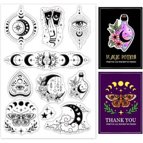 INFUNLY Vintage Number Clear Stamps for Scrapbooking 6.3x4.3 Retro Air Ticket Postmark Rubber Stamp Reusable Postage Transparent Stamps for Card Making Photo Journal Album Crafting Decoration