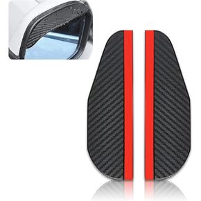 UGSHY 2 PCS Car Rearview Mirror Rain Eyebrow, Carbon Fiber Rubber Rain Shield, Waterproof Dirt-resistant Clear Vision Protector, Universal Rearview Mirror Accessories for Most Cars (Black)