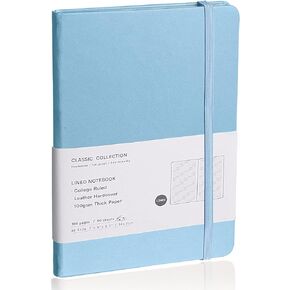 Lined Journal Notebook, (Black), 160 Pages, Medium 5.7 inches x 8 inches - 100 gsm Thick Paper, Hardcover