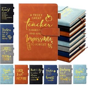 Outus 10 Pcs Teacher Appreciation Gifts Bulk Teacher Notebook Hardcover A5 Leather Journal Bulk Thank You Gifts for Sunday School Appreciation
