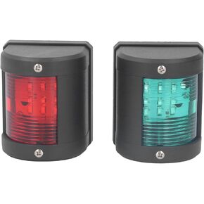 Bewinner 2Pcs LED Boat Navigation Lights, Starboard Green Port Red, Marine Boat Light, Boat Bow Navigation Lights for Pontoon Skiff Small Boat Night Fishing, 12V