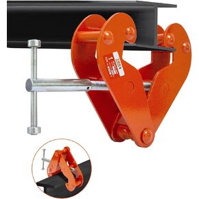 TKK Beam Lifting Clamp 6600Lbs/3Ton load Capacity Beam Clamp 3.9-11.81 Inch adjustable Opening Flange,Girder Clamp tool for Lifting Rigging Orange (6600lb 3T)
