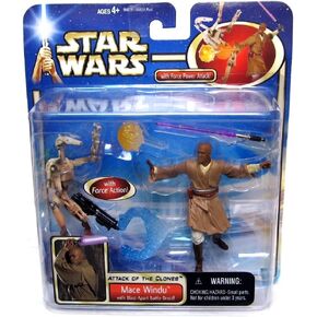 Star Wars: Episode 2 Deluxe Mace Windu with Battle Droid Action Figure