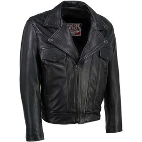 Milwaukee Leather USA MADE MLJKM5008 Men's Black 'Revolve' Premium Leather Vented Motorcycle Jacket