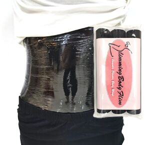 BIUTIFOU 3 Rolls 60 Meters Premium Black Osmotic Plastic Slimming Body Wrap Film Sweat ShaperSauna Wrap Exercise Osmotic Plastic Body Wrap Thermal Sauna Wrap Safely Elevates Temperature