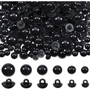 TOAOB 320pcs Sew On Safety Eyes Buttons Black 8mm to 15mm Plastic Mushroom Domed Sewing Crafting Eyes for DIY Bear Stuffed Animals Amigurumis Crochet Doll Making