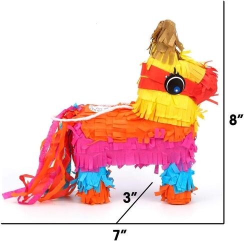 بيناتا لحفلات أعياد الميلاد - مجموعة مكونة من قطعتين من ديكورات الحفلات المكسيكية دونكي ميني بيناتا - لوازم حفلات العيد الملونة للأطفال - مثالية لحفلات أعياد الميلاد، وديكورات حفلات الخيول ذات الطابع الشخصي in Kuwait